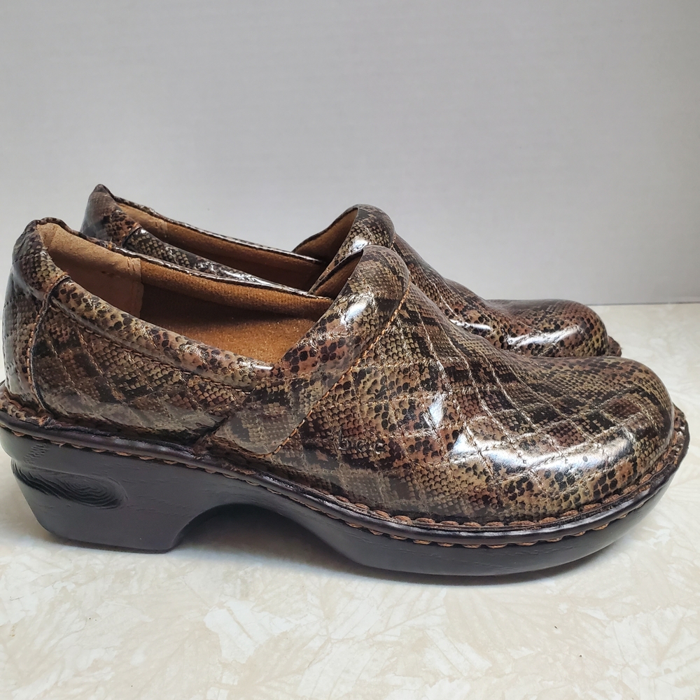 Boc Brown Snakeskin Pattern Mules - image 1